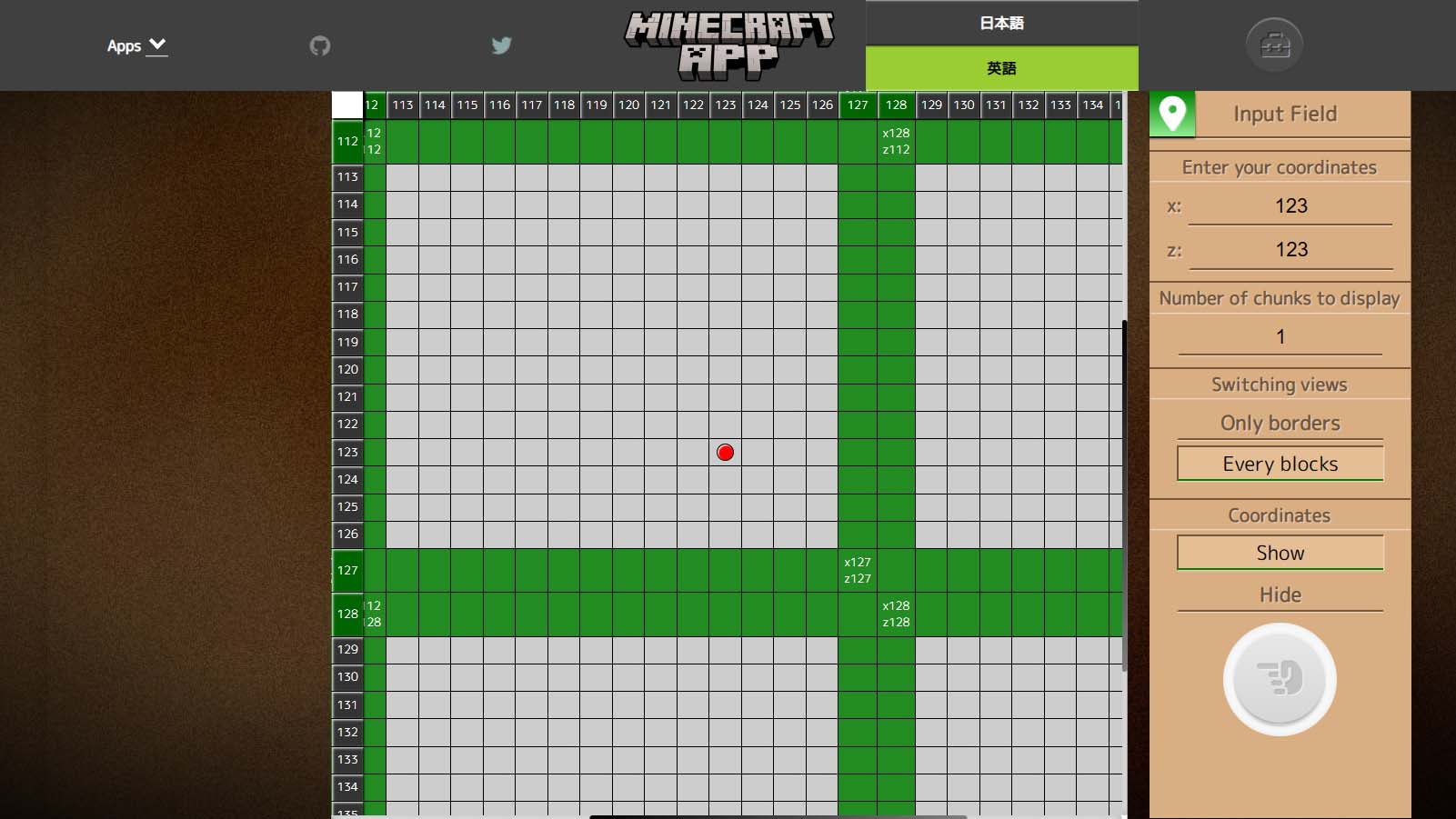 Minecraft Chunk Border Checker